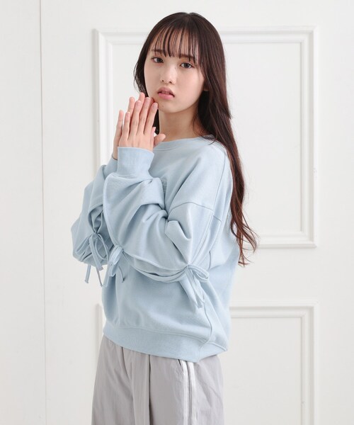 PINK-latte(ピンクラテ) tシャツ ミニ裏毛リボンプルオーバー キッズ PINK-latte(ピンクラテ) tシャツ ミニ裏毛リボンプルオーバー キッズ