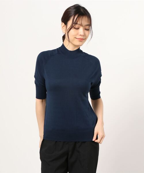 OLD FOLK HOUSE◆ニット・セーター(厚手)/4/コットン/BLU/無地/OFH006KN11 OLD FOLK HOUSE◇ニット・セーター(厚手)/4/コットン/BLU/無地
