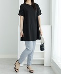 チュニック ロングフレアーTシャツチュニックの詳細画像3