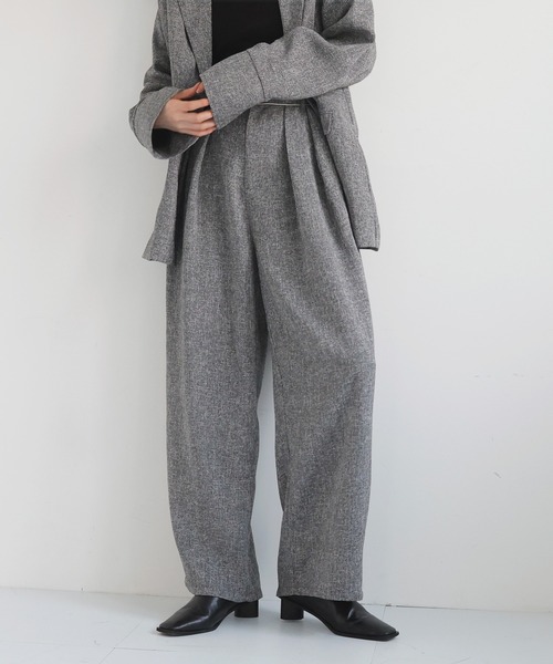 ツイード スラックス sullen LIAN スラックス パンツ サマーツイードタックパンツ レディース
