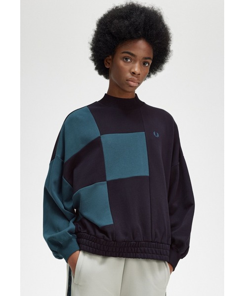 「FRED PERRY」 スウェットカットソー 10 ブラウン レディース フレッドペリー FRED PERRY クルーネック スウェットシャツ