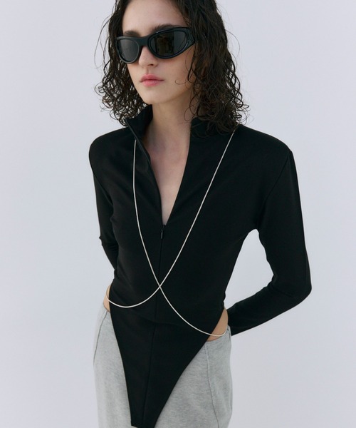 JOSE MOON（ジョゼムーン） tシャツ SEAM SLIM ZIP TOP/シームスリム