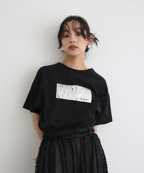 hellam tシャツ シルバーヴィンテージ箔プリントTシャツ