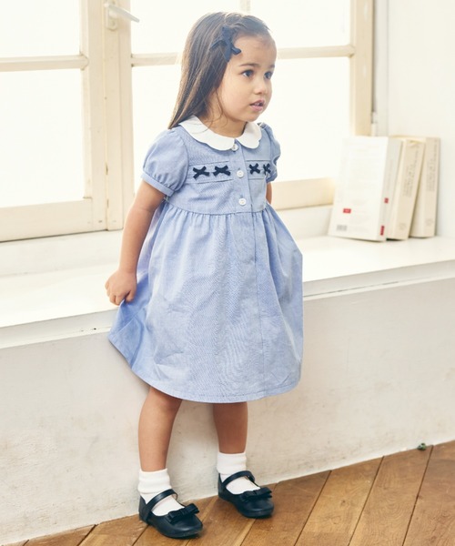 CHOPIN ワンピース 半袖丸襟ワンピース キッズ 子供服 女の子
