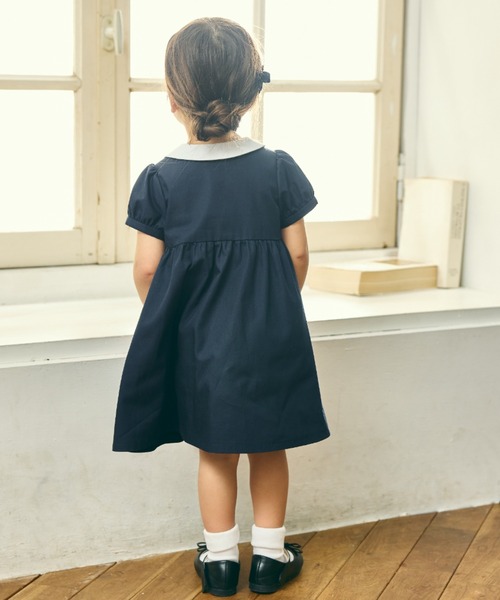CHOPIN ワンピース 丸襟ミニリボン半袖ワンピース キッズ 子供服