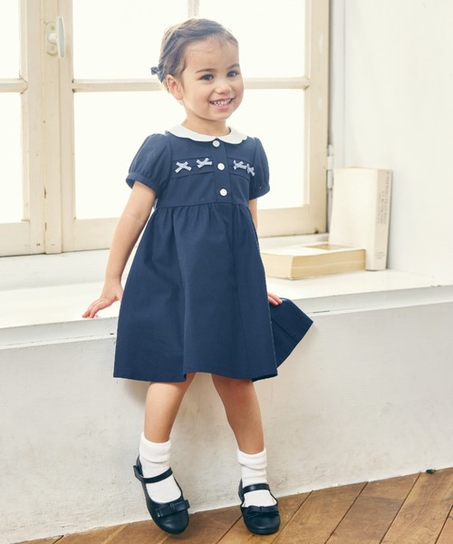 【新品】CHOPIN ワンピース 100cm 半袖 女の子 CHOPIN ワンピース 半袖丸襟ワンピース キッズ 子供服 女の子