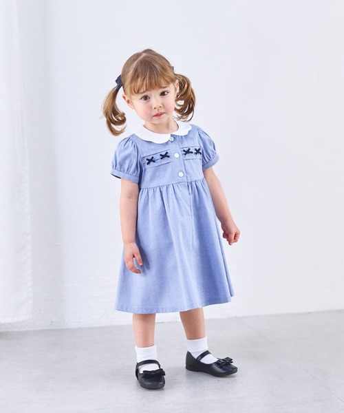 CHOPIN（ショパン） ワンピース 「ベビー」丸襟ミニリボン半袖