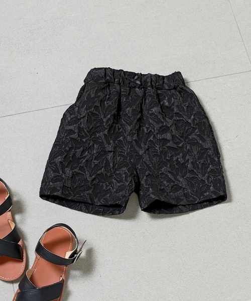COMME des GARCONS GIRL ショートパンツ 紺(花柄) 2023723S0010 Piet パンツ 花柄ジャガード ショートパンツ キッズ 子供服