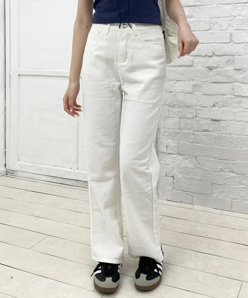 ジーンズ デニム デニムパンツ セミワイドシンプルストレートデニム
