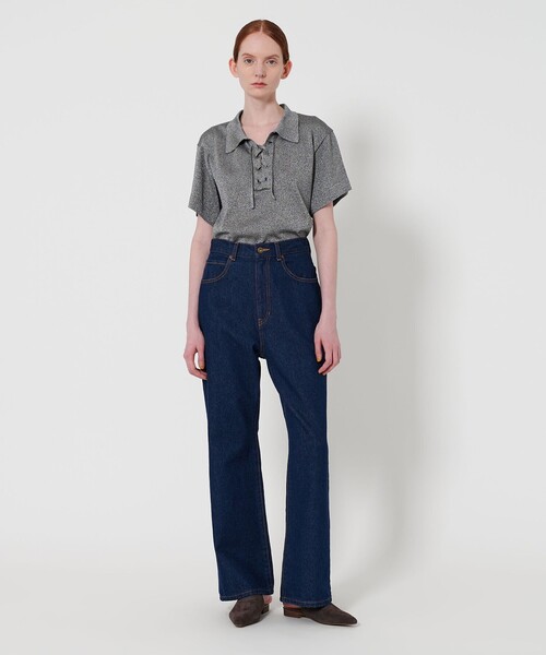 ニット セーター 「WANDERUNG × Steven Alan」GLLITER SHORT SLEEVE PULLOVER/ニット レディース STEVEN ALAN ニット セーター 「WANDERUNG × Steven Alan
