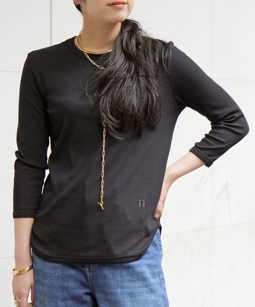 tシャツ 「TEURN STUDIOS/ターンスタジオ」3/4 sleeved rib top レディース