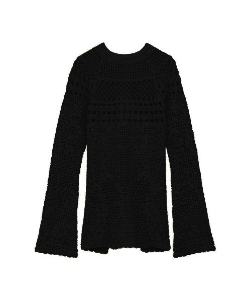 tシャツ CLANE/クラネ/BACK OPEN CROCHET KNIT TOPS レディース