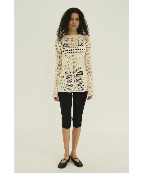 CLANE（クラネ） tシャツ CLANE/クラネ/BACK OPEN CROCHET KNIT TOPS