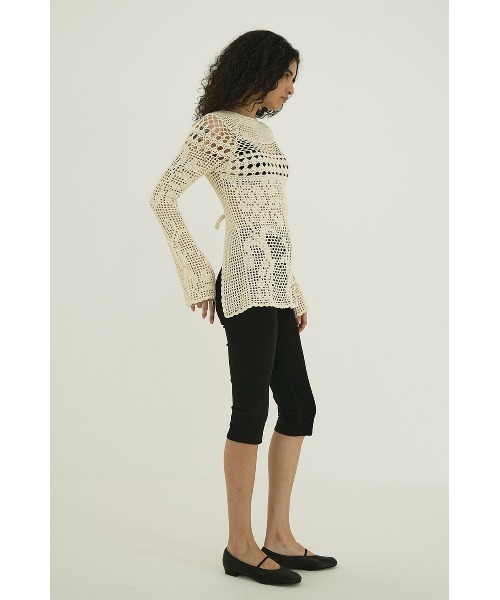 CLANE（クラネ） tシャツ CLANE/クラネ/BACK OPEN CROCHET KNIT TOPS