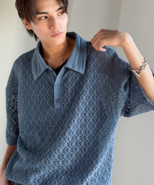 Classical Origin ポロシャツ 「透け感、モードの余韻。」衿ダブル