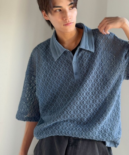 Classical Origin ポロシャツ 「透け感、モードの余韻。」衿ダブル