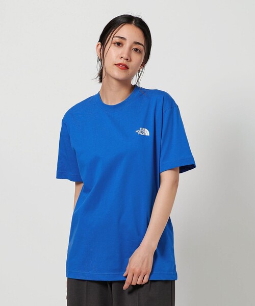 【The North Face】ブルーコットンTシャツ THE NORTH FACE tシャツ 「THE FACE」GLOBE GRID コットンT