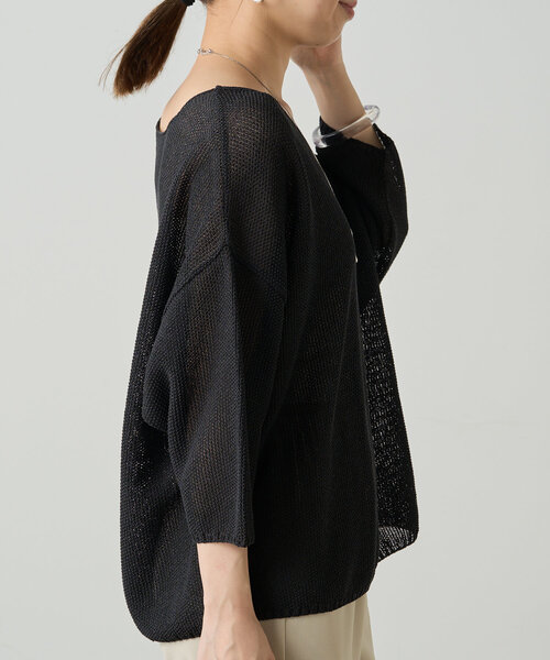 【最終値下】Loungedress アルパカ鹿子ニット　新品 Loungedress ニット セーター 2WAY鹿子ニット レディース