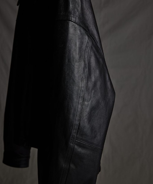 着用回数少/Lサイズ✨リドム レザージャケット 高級ラムレザー ブラック LIDNM（リドム）の「LIDNM/リドム/ラムレザーシングルライダース