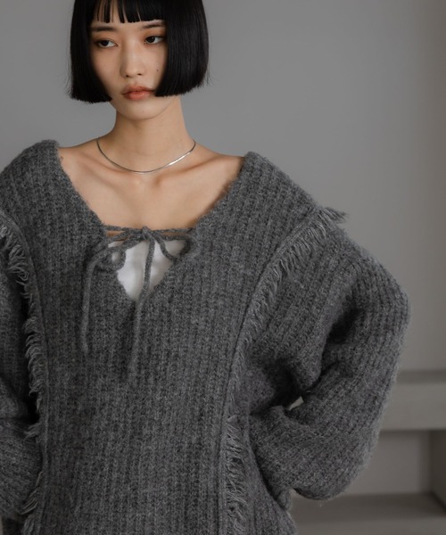 LOWRYS FARM（ローリーズファーム） ニット セーター 2WAYフリンジ