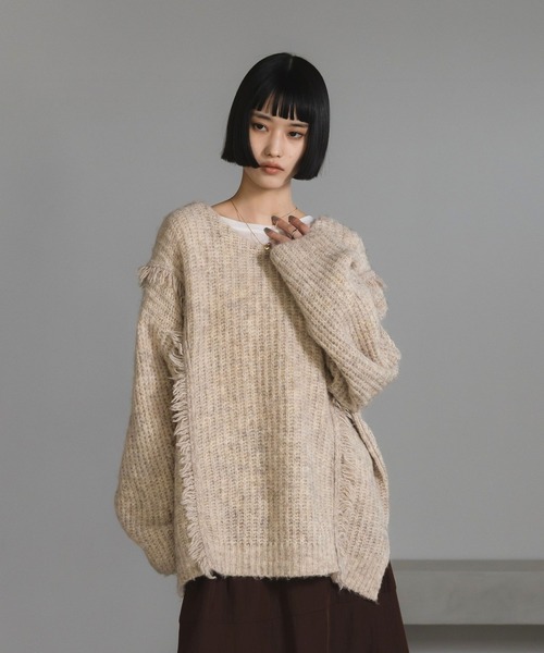 aouセット LOWRYS FARM（ローリーズファーム） ニット セーター 2WAYフリンジ