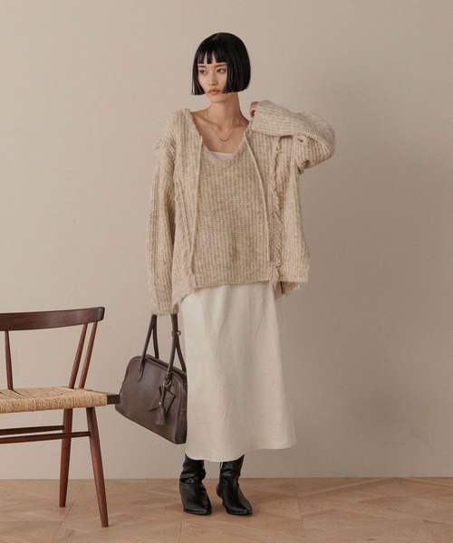 LOWRYS FARM（ローリーズファーム） ニット セーター 2WAYフリンジ