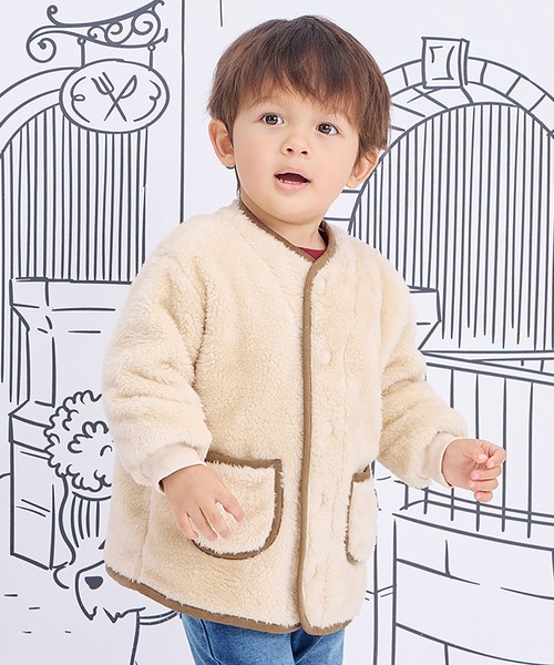 Combi mini ブルゾン アウター あったかふわふわボアブルゾン キッズ