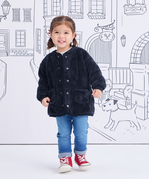 Combi mini ブルゾン アウター あったかふわふわボアブルゾン キッズ