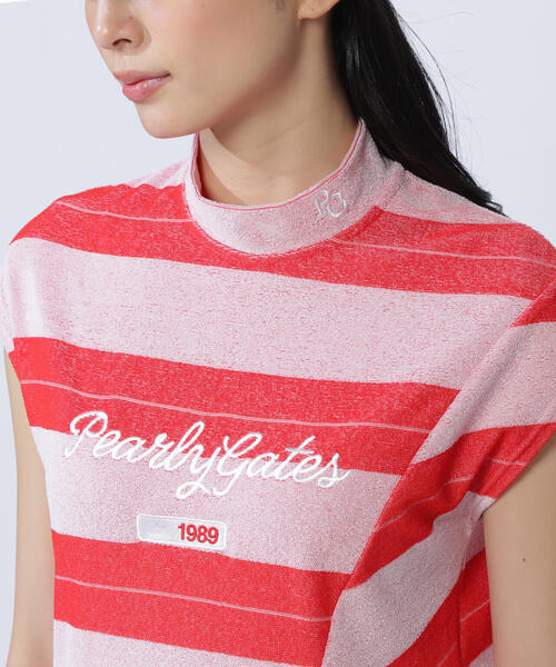 PEARLY GATES tシャツ 「PEARLY GATES」パイルボーダー フレンチ