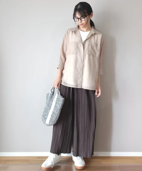 ikka（イッカ） ブラウス シャツ 「お得だ値」シア刺繍シャツタンク