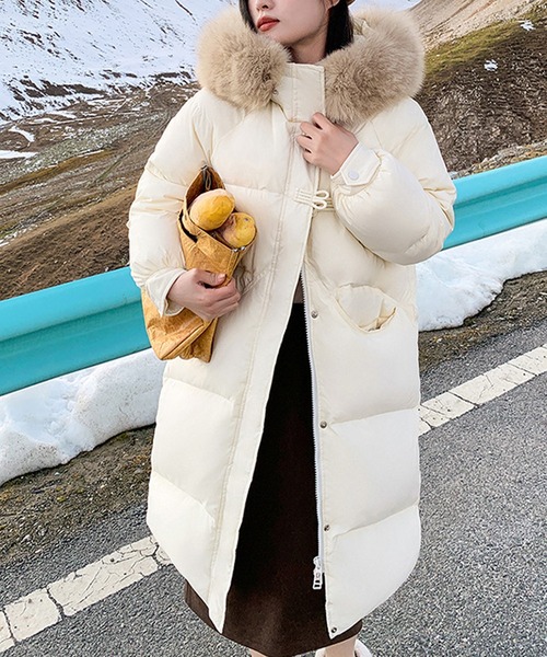 c.u.l ダウンコート ダウンジャケット ファー付き フード ロングダウン