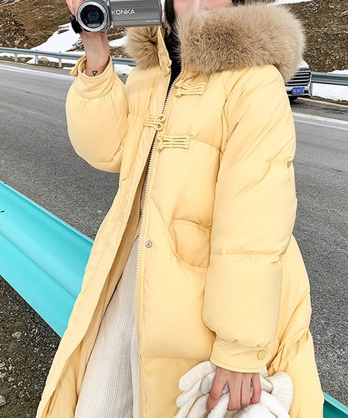 c.u.l ダウンコート ダウンジャケット ファー付き フード ロングダウン