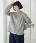 ブラウス シャツ オーガニックコットン襟フリル...の詳細画像5
