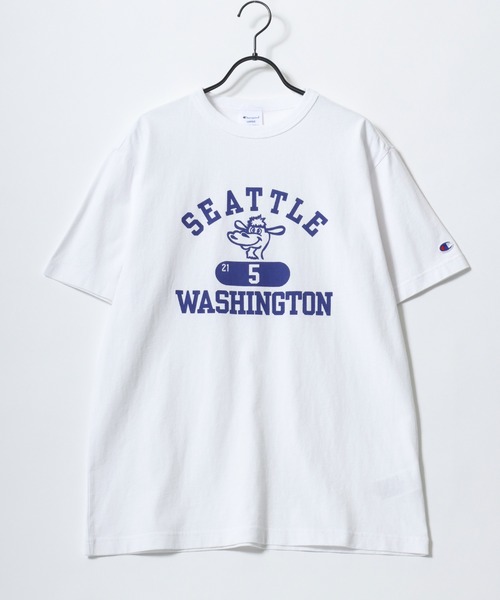 「Champion」 半袖Tシャツ L ネイビー メンズ
