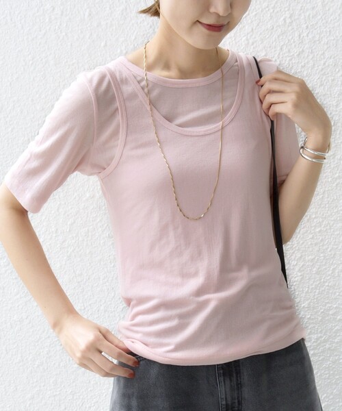 tシャツ シアー フライス レイヤード TEE レディース