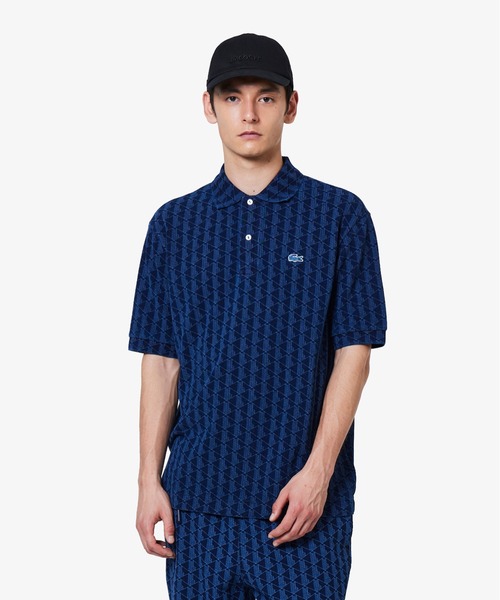 LACOSTE モノグラム　ポロシャツ モノグラムジャカードコットンニットポロシャツ DF0849