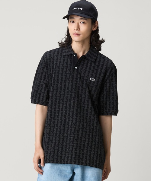 LACOSTE（ラコステ） ポロシャツ モノグラム インディゴ鹿の子地