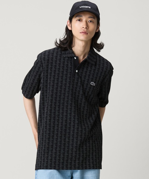 LACOSTE（ラコステ） ポロシャツ 半袖 モノグラム インディゴ鹿の子地