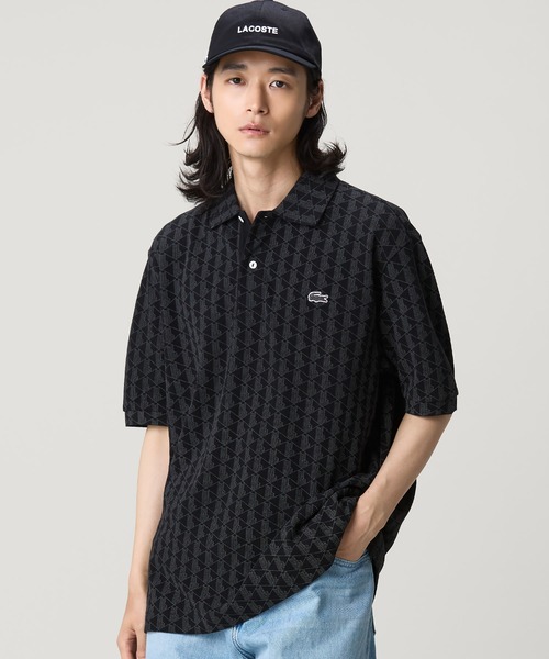 LACOSTE（ラコステ） ポロシャツ 半袖 モノグラム インディゴ鹿の子地