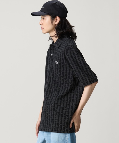LACOSTE（ラコステ） ポロシャツ 半袖 モノグラム インディゴ鹿の子地