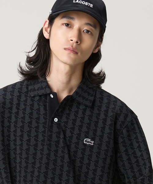LACOSTE（ラコステ） ポロシャツ 半袖 モノグラム インディゴ鹿の子地