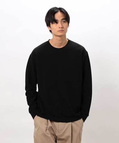 COMME CA ISM（コムサイズム） tシャツ 膨れジャカード 長袖 Tシャツ