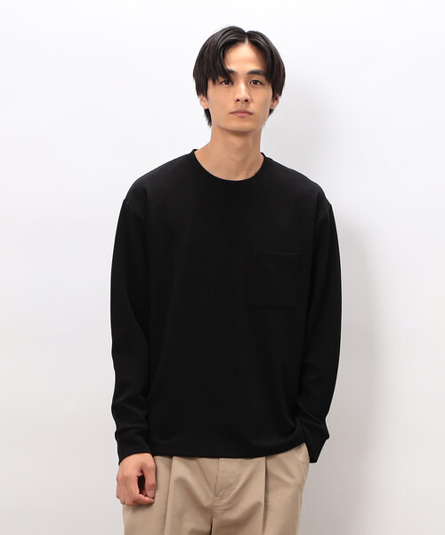 COMME CA ISM（コムサイズム） tシャツ 膨れジャカード 長袖 Tシャツ