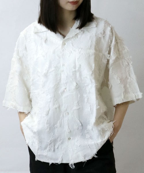 「Starting Over」 「HALHAM」7分袖シャツ X-LARGE ホワイト メンズ_画像9