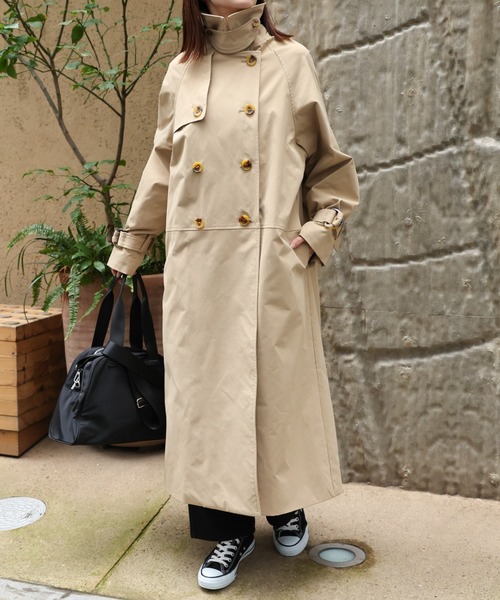 レディースコート MANTECOPureリバー ロングコート （ステンカラーコート）｜23区