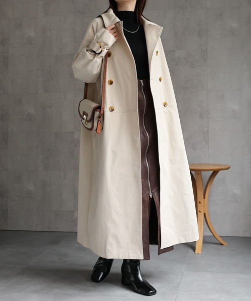 sakishimatokyo トレンチコート コート ロング丈トレンチコート/ツイル