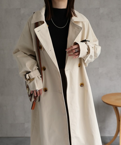 レディースコート MANTECOPureリバー ロングコート （ステンカラーコート）｜23区