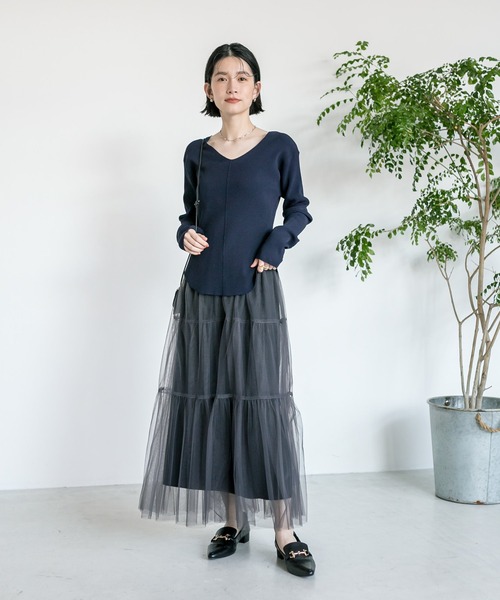 「RIVE DROITE」 長袖ニット FREE グレー レディース_画像2