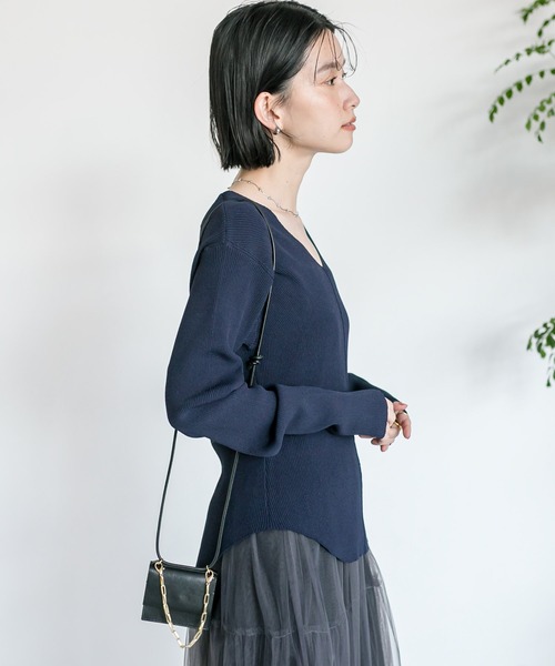 「RIVE DROITE」 長袖ニット FREE グレー レディース_画像7