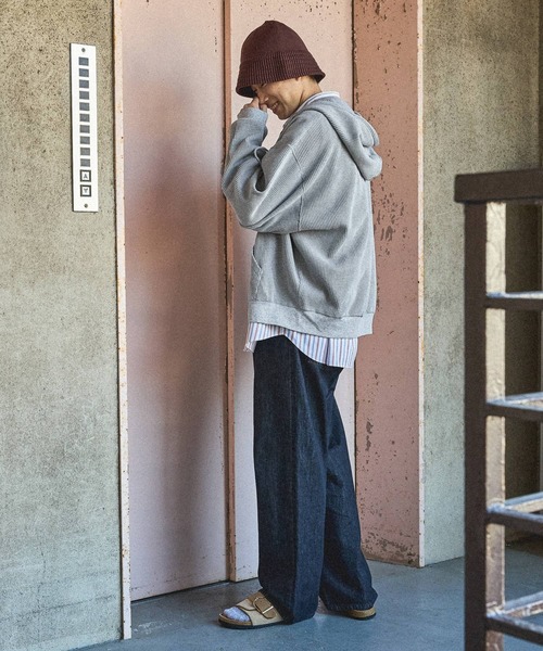 niko and…（ニコアンド） パーカー ワッフルジップパーカー メンズ